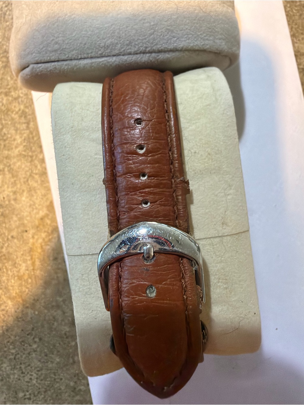 Classic Brown Leather Men’s Watch Strap with Silver Buckle